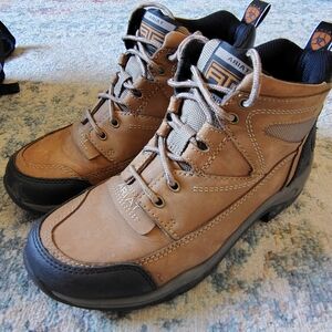 Ariat Brown and Black Lace-Up Work Boots